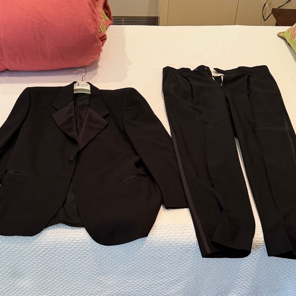 Men's Black Tuxedo Blazer and Pants Set